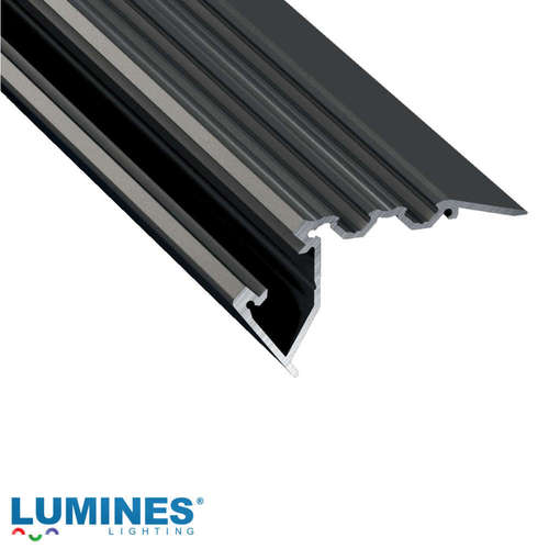 Алуминиев профил за LED лента за стъпала Lumines Scala черен мат 1м