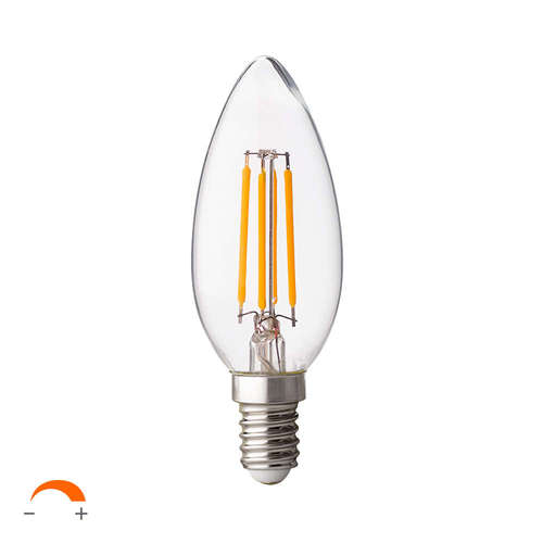 Filament димируемa LED крушка конус 4W E14 2700K 220-240V AC Ultralux LFC41427D