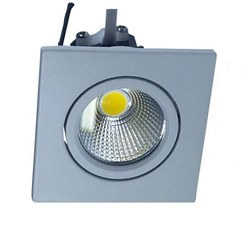 LED луна за вграждане, квадратна, променлив ъгъл, 3W, 220V, IP20, 6000K, 240lm, 40°