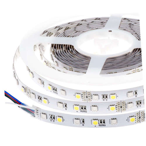 LED ленти RGB+WW 12V, 14.4W/m, 50lm/W, диоди 5050, 60 SMD/m, невлагозащитени IP20, гъвкави