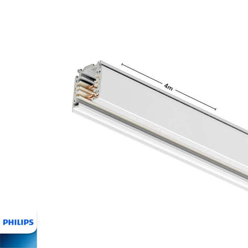 Трифазна шина за за интериорно осветление Philips, 4 метра, бяла, за повърхностен монтаж