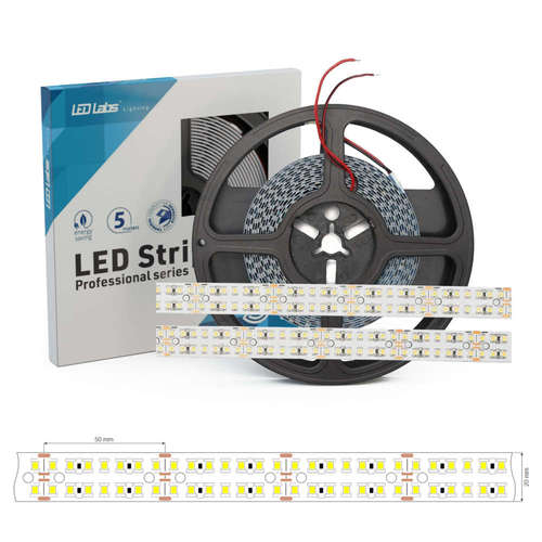 Професионална LED лента 24VDC 25W/m 120lm/W 6500K 1400 SMD2835 IP20 CRI80 ролка 5 метра гаранция 5 години LUM-16-2036-01