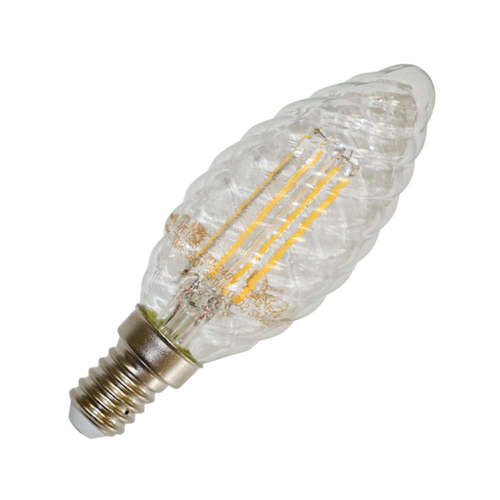 Винтидж LED крушки Filament Е14 Кендъл спирала, V-TAC, 4W, 220V, 3000K, 400lm, 300°