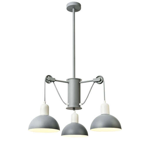 Полилей ACA Lighting Cezanne EG5793P58G 220V фасунги 3x14 IP20 метално тяло в цвят сив, текстилен кабел