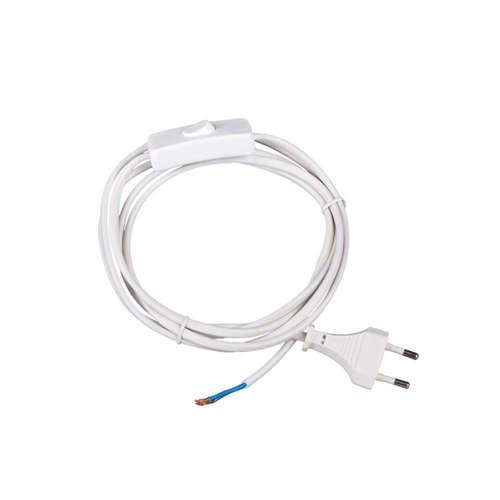 Ultralux ZKSTKW захранващ кабел с щепсел и ключ, бял