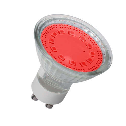 Цветни LED лунички 3W, GU10, 220V, SMD, ЧЕРВЕНА светлина