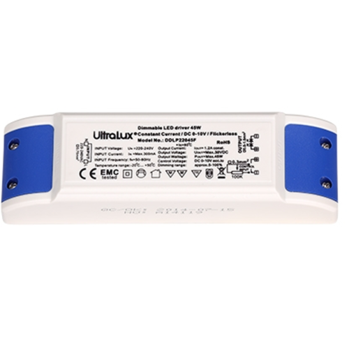 Димиращ драйвер за LED панели ULTRALUX DDLP22045F 45W 0-10V за DALI