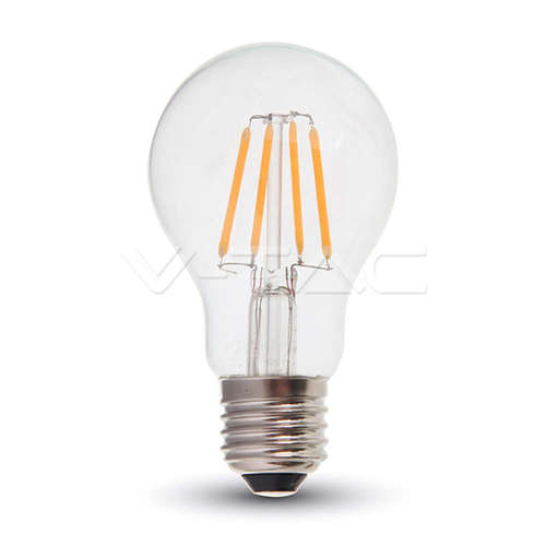 LED филамент крушки E27 6W 2700K 806lm A60 220-240V AC V-TAC 287 SAMSUNG ЧИП