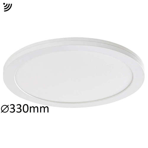 LED панел за външен монтаж, метал/акрил, 220V, 30W, 2800lm, 120°, IP20, 4000К, цвят бял, ф330мм, със сензор