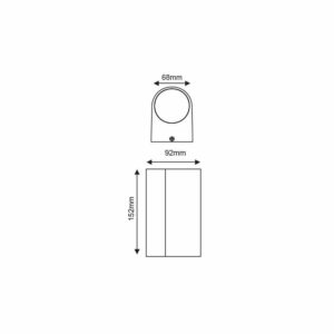 Фасаден аплик ACA-LG2202GU10GB 220V GU10 IP54 алуминиев корпус със стъклен дифузер, двустранно осветяване