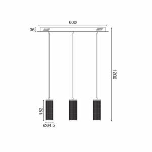 Пендел ACA Lighting Megatron YL10P318BK 220V фасунги GU10 IP20 алуминиево тяло
