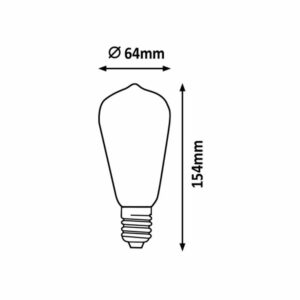 Винтидж LED крушка Rabalux 1992, 1W, 220V, E27, 2200K, 60lm, ъгъл на осветяване 220°, цвят мед