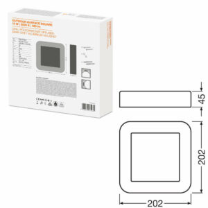 Фасадно лед осветително тяло LEDvance, 220V, 13W, 600lm, 3000K, IP54, 100°, квадрат, бяло тяло