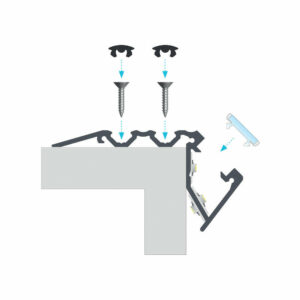 Стълбищен алуминиев профил за LED ленти Lumines Scala black, 2 метра