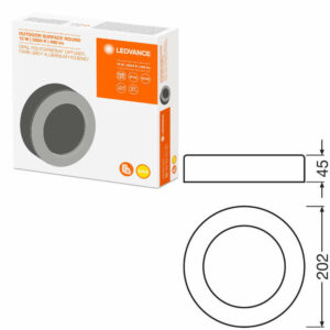 Фасадно LED осветително тяло Osram/LEDvance, 220V, 13W, 600lm, 3000K, IP54, 100°, бяло тяло