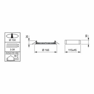 LED панел за вграждане Philips, 220V, 13W, 3000K, 1000lm, IP44, 135°, бял