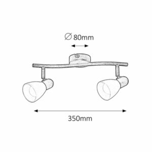 Двоен спот Rabalux Soma 6592 220V две фасунги Е14 IP20 без лампи в комплекта