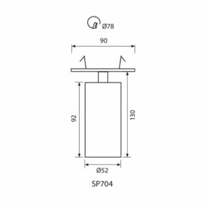 Спот за вграждане SP704 W LUX, бял, GU10, 230V
