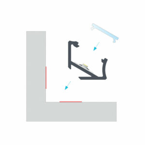 Асиметричен ъглов профил за LED лента 3 метра Lumines Lighting 10-0452-30