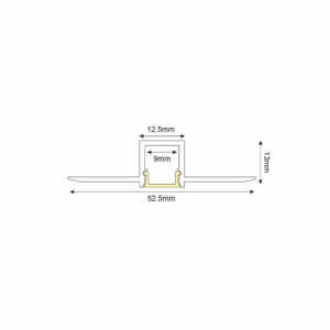 ЛЕД ПРОФИЛ ЗА ВГРАЖДАНЕ В ГИПСОКАРТОН И ПЛОСКОСТИ, 2 МЕТРА С БЯЛ ДИФУЗЕР