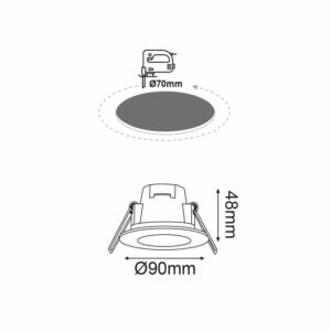 Влагозащитена LED луна за вграждане ACA-VERA560RWN, 220V, 5W, 420lm, 6000K, 120°, IP65