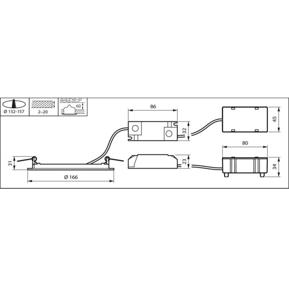 LED луна за вграждане Philips 11W, 220VAC, 1100lm, 3000K, IP44/IP20, IK02 - Image 4
