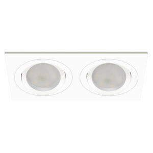 Луни за вграждане, двойно подвижно тяло, невлагозащитени, алуминий, цвят бял мат