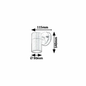 IP44 ОСВЕТИТЕЛНО ТЯЛО RABALUX ZAGREB 7938 220V ФАСУНГА GU10 IP44 МЕТАЛ/СТЪКЛО