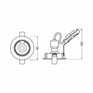 LED ЛУНА ЗА ВГРАЖДАНЕ LEDVANCE, 5.5W, 220V, 3000K, IP20, 36°, димируема