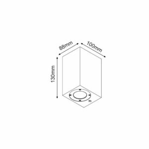 Фасадно осветително тяло аплик ACA MK0531SW Agnes 220V GU10 IP65 бетон, неръждаема стомана и стъкло