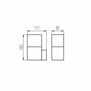 Външно осветително тяло за стена, 220V, тяло в цвят антрацит алуминий и стъкло, сменяем светлоизточник, без луничка GU10 в комплекта