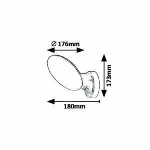 IP54 LED АПЛИК СЪС СЕНЗОР RABALUX VARNA 8135 220V 12W 4000K 720lm ПОЛИКАРБОНАТ ЧЕРНО/БЯЛ