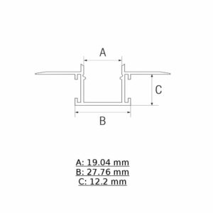 Алуминиев профил за LED лента за вграждане в гипсокартон Elmark 99ACC63