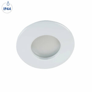 Луна за вграждане IP44, фасунга 1xGU10, 220V, стационарна, кръгло тяло, бял цвят