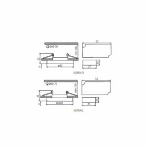 Луна за вграждане Kanlux SOREN O-BL, IP20, цокъл GU10, с декорация LED лента със захранване, 3000К, 3.6W синя светлина, 30lm