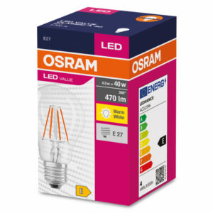 LED крушка E27 4W 470lm 2700K 220V AC Osram LED VALUE CLASSIC FILAMENT