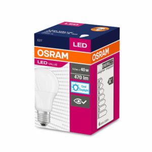 LED крушка E27 4.9W 6500K 470lm 220V AC OSRAM LED VALUE CLASSIC