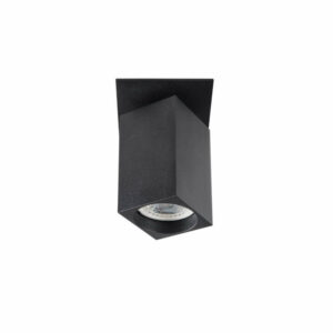 Луна за вграждане в таван, мощност max.1x50W, IP20, без светлинен източник, фасунга 1xGU10, черно квадратно тяло, с насочване