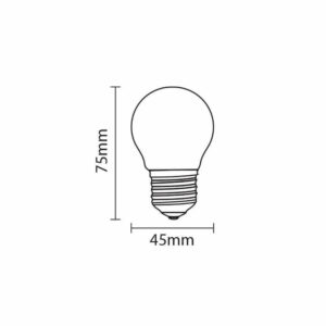 LED крушки филамент E27, 4W, 220V, бяла светлина 6000K, 400lm, 360°, тип G45