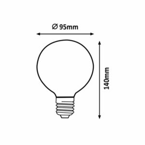 Винтидж LED крушка Rabalux 1420, G95, 5W, 220V, E27, 2200K, 200lm, ъгъл на осветяване 360°