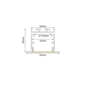 Алуминиев профил за вграждане за LED лента, 3 метра, с опалов дифузер ACA Lighting P211