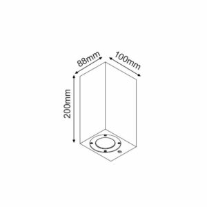 Фасадно осветително тяло аплик ACA MK0532SW Agnes 220V 2xGU10 IP65 бетон, неръждаема стомана и стъкло