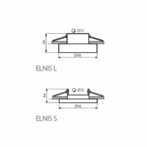 Луна за вграждане в таван, мощност max.1x50W, IP20, без светлинен източник и фасунга, алуминий, цвят антрацит/хром
