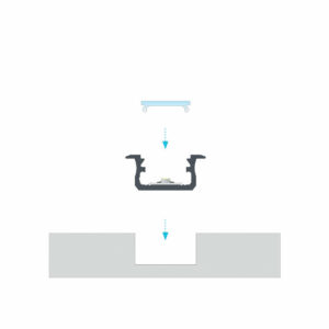 LED профил за вграждане 2 метра черен мат LUMINES B groove profile 10-0022-20