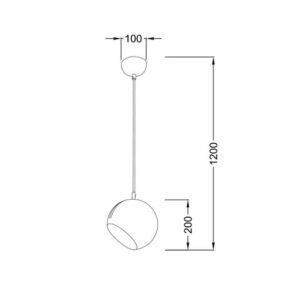 Пендел ACA Lighting Hosta V36037CG 220V IP20 сферичен дизайн в цвят полиран месинг с улей за насочване и фасунгa 1xЕ27