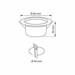 Ultralux LED луна за вграждане 4W, 2700K, 220V-240V AC, SMD2835