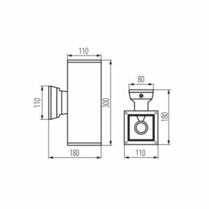 Фасадно осветително тяло Kanlux LART EL-260-GR 29833 IP54 2xE27 Антрацит