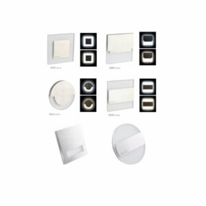 Осветително тяло за вътрешни стълби 12VDC, 0.8W, 13lm, 3000K, за вграждане, квадрат, серия SABIK LED