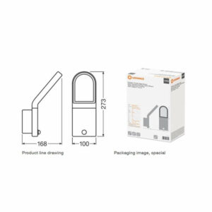 Фасадно LED осветително тяло Osram/LEDvance, 220V, 12W, 740lm, 3000K, IP54, 107°, бяло тяло, сензор за движение