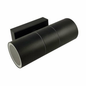 Фасадно осветително тяло LVT ELOR 0993, IP44, двупосочно, фасунги 2xGU10, алуминий/стъкло, цвят черен мат